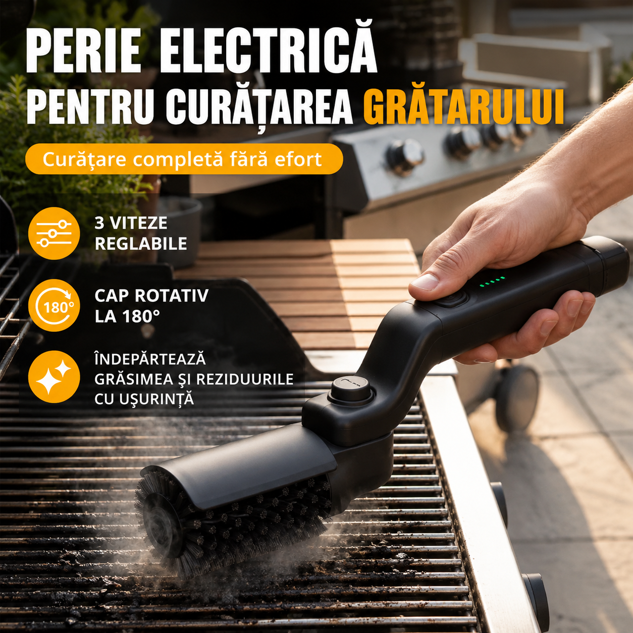 Perie electrica pentru gratar